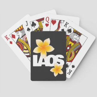 Laos Liefde Frangipani Bloem Wit en Zwart Pokerkaarten