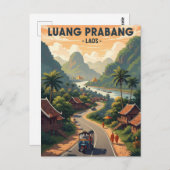 Laos Luang Prabang Reizen Briefkaart (Voorkant / Achterkant)