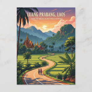 Laos Luang Prabang Reizen Briefkaart