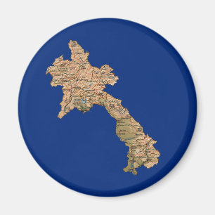 Laos Map Magnet Magneet