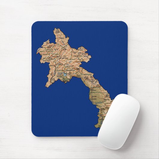 Laos Map Mousepad Muismat (Met muis)