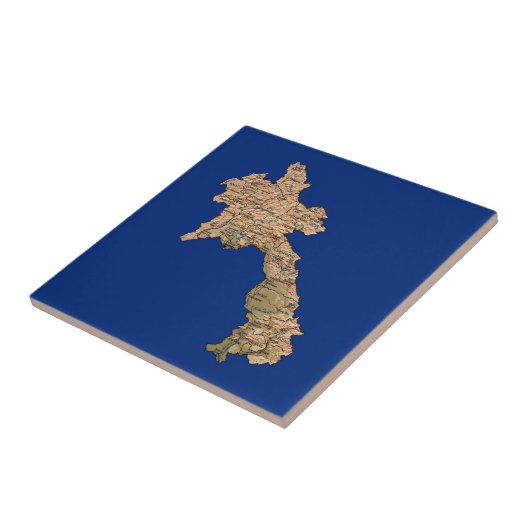 Laos Map Tile Tegeltje (Zijkant)
