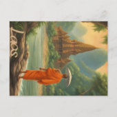 Laos Monk Briefkaart (Voorkant)