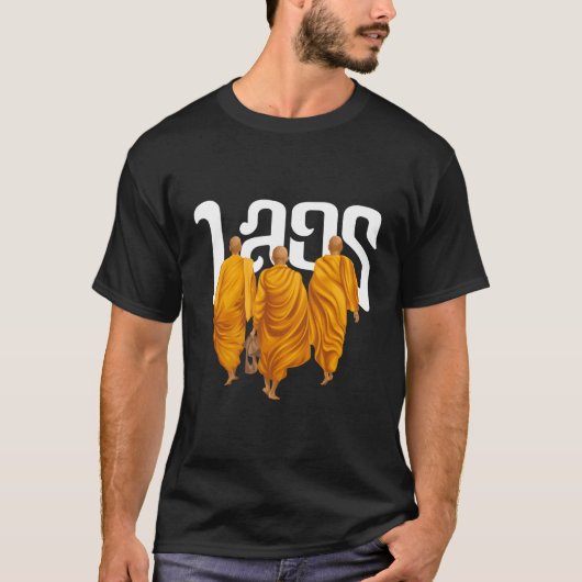 Laos Monk mars voor vrede T-shirt (Voorkant)
