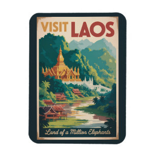 Laos Pha That Luang Illustratie Reis Kunst Magneet