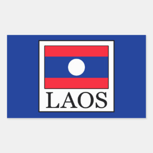 Laos Rechthoekige Sticker