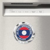 Laos Round Emblem Magneet (Insitu (Vaatwasser))