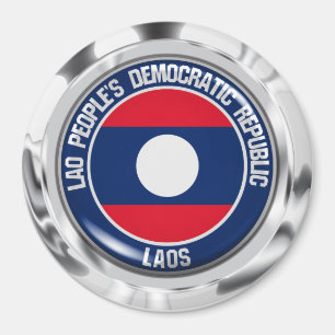 Laos Round Emblem Magneet
