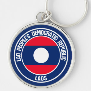 Laos Round Emblem Sleutelhanger