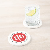 Laos STOP-bord ⚠ YOOT in het Laotiaans Zandsteen Onderzetter (Zijkant)