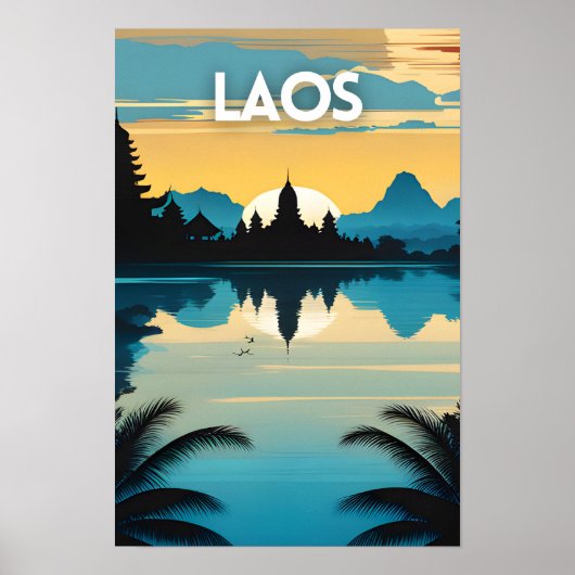 Laos Travel Art Poster (Voorkant)