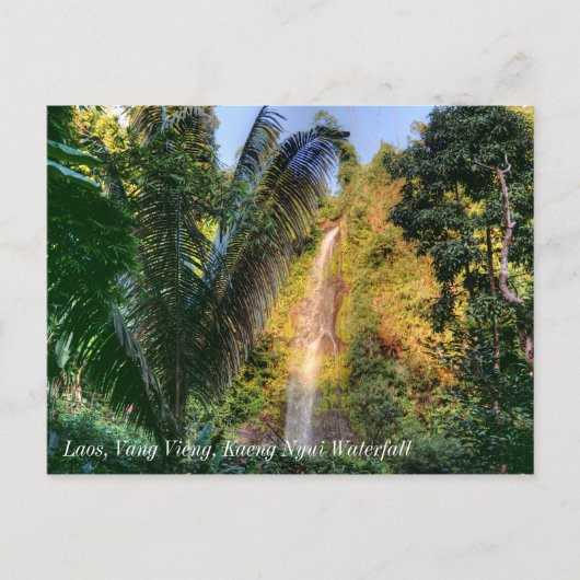 Laos, Vang Vieng, Kaeng Nyui Waterfall Briefkaart (Voorkant)