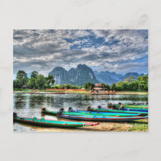 Laos, Vang Vieng, Nam Song River Briefkaart