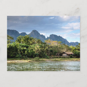 Laos, Vang Vieng, Nam Song River Briefkaart