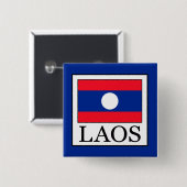 Laos Vierkante Button 5,1 Cm (Voorkant /achterkant)