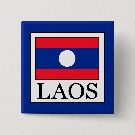 Laos Vierkante Button 5,1 Cm (Voorkant)