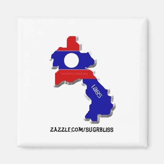 Laos vierkante magneet (Voorkant)