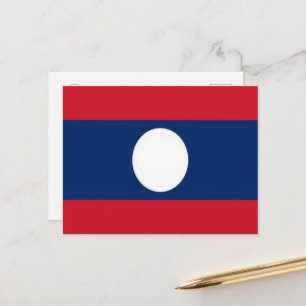 Laos - Vlag - Briefkaart