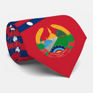 Laos Vlag & Embleem, Vlag van Laos Stropdas