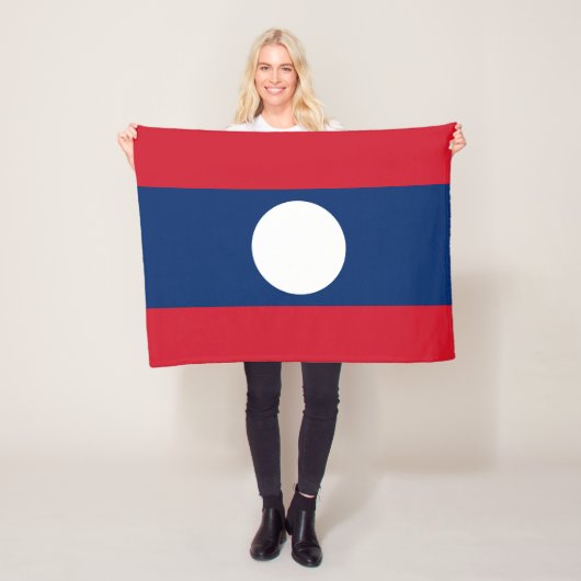 Laos Vlag Fleece Deken (In situ)