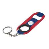 Laos Vlag Mini Flessenopener (Voorkant Gekanteld)