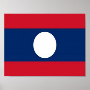 Laos - Vlag - Poster