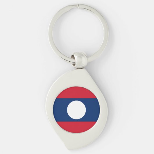 Laos Vlag Sleutelhanger (Voorkant)
