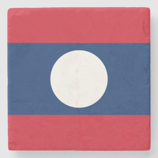 Laos Vlag Stenen Onderzetter (Voorkant)