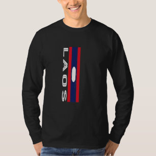 Laos Vlagkleuren T-shirt