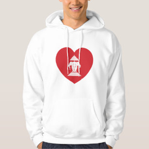 Laotian Erawan 3 Headed Elephant Heart Flag Hoodie