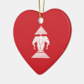 Laotian Erawan 3 Headed Elephant Heart Flag Keramisch Ornament (Links)
