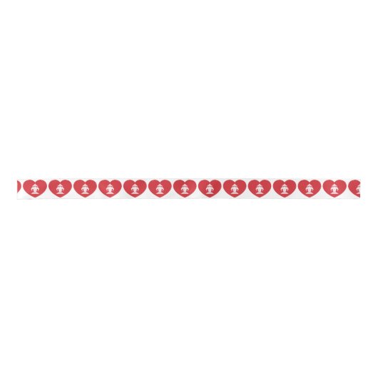 Laotian Erawan 3 Headed Elephant Heart Flag Lint (Voorkant)