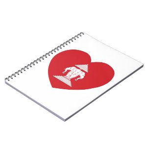 Laotian Erawan 3 Headed Elephant Heart Flag Notitieboek