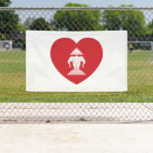 Laotian Erawan 3 Headed Elephant Heart Flag Spandoek (Insitu)