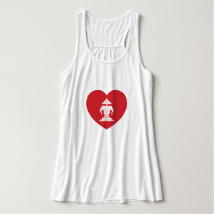 Laotian Erawan 3 Headed Elephant Heart Flag Tanktop