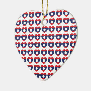 Laotian Heart Flag Keramisch Ornament