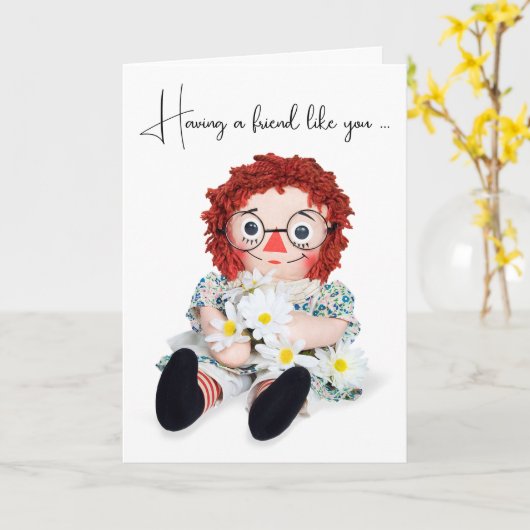 lap pop met madeliefjes vriendschap dank u kaart (Gele Bloem)