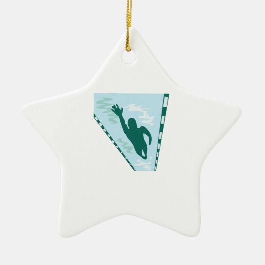 Lap Swimmer Keramisch Ornament (Voorkant)