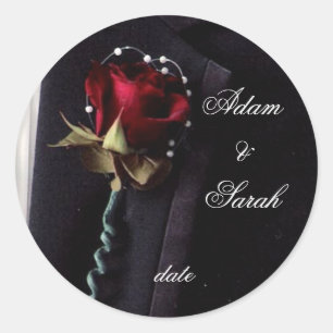 Lapel Roos De datum opslaan Ronde Sticker