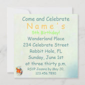 Lapin à Alice Wonderland ~ Invitation (Dos)
