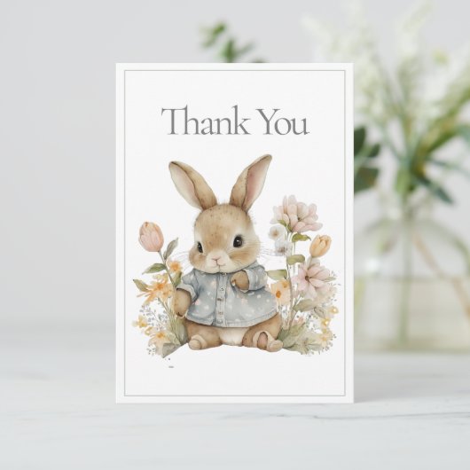 Lapin Aquarelle Lapin Merci bébé (Debout devant)