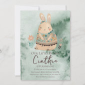Lapin aquarelle Pâques pastel boho Invitation d'an (Devant)