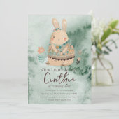 Lapin aquarelle Pâques pastel boho Invitation d'an (Debout devant)