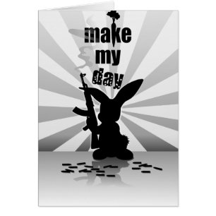 Lapin armé fâché drôle