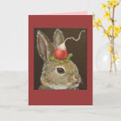 lapin avec carte de casquette radis (Fleur jaune)