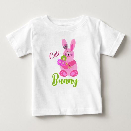 Lapin avec fleurs bébé T-shirt (Devant)