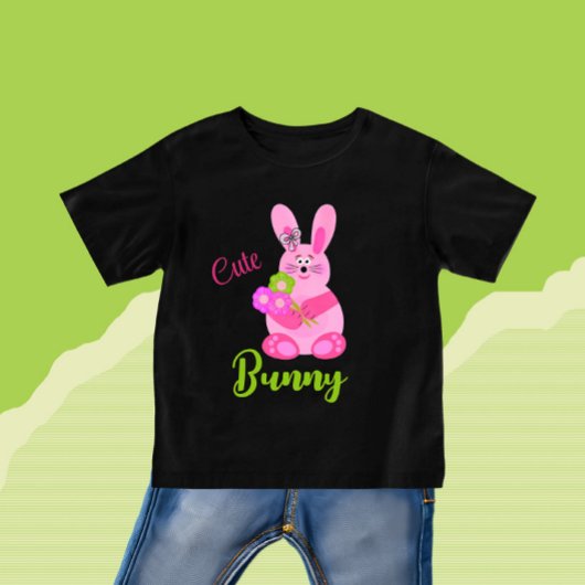 Lapin avec fleurs bébé T-shirt