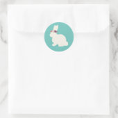Lapin avec fleurs peint Stickers roses (Sac)