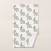 Lapin avec Fleurs Peinture Motif Serviette Ensembl (Serviette à main)