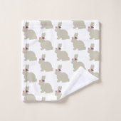 Lapin avec Fleurs Peinture Motif Serviette Ensembl (Gant de toilette)